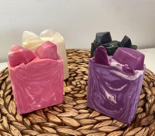 Handmade Artisan Crystal Soap / Black Tourmaline / Amethyst / Rose Quartz / Clear Quartz