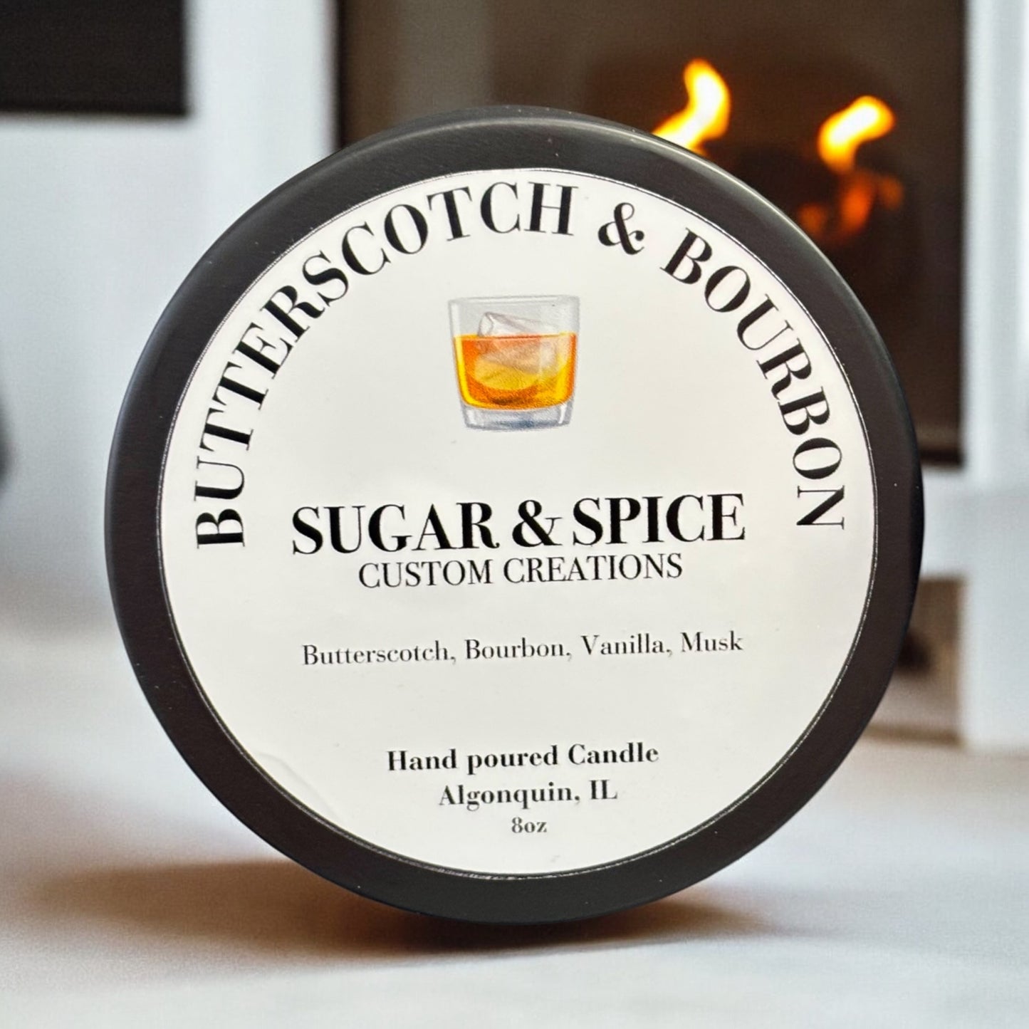 8 oz Black Candle Tin