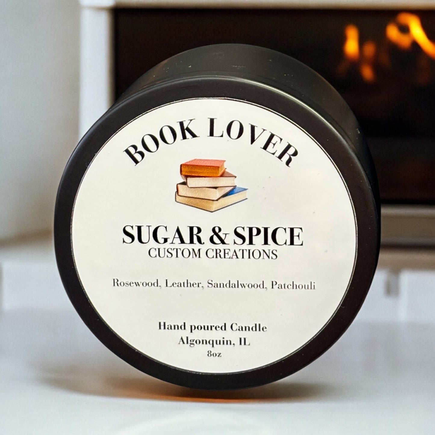 8 oz Black Candle Tin