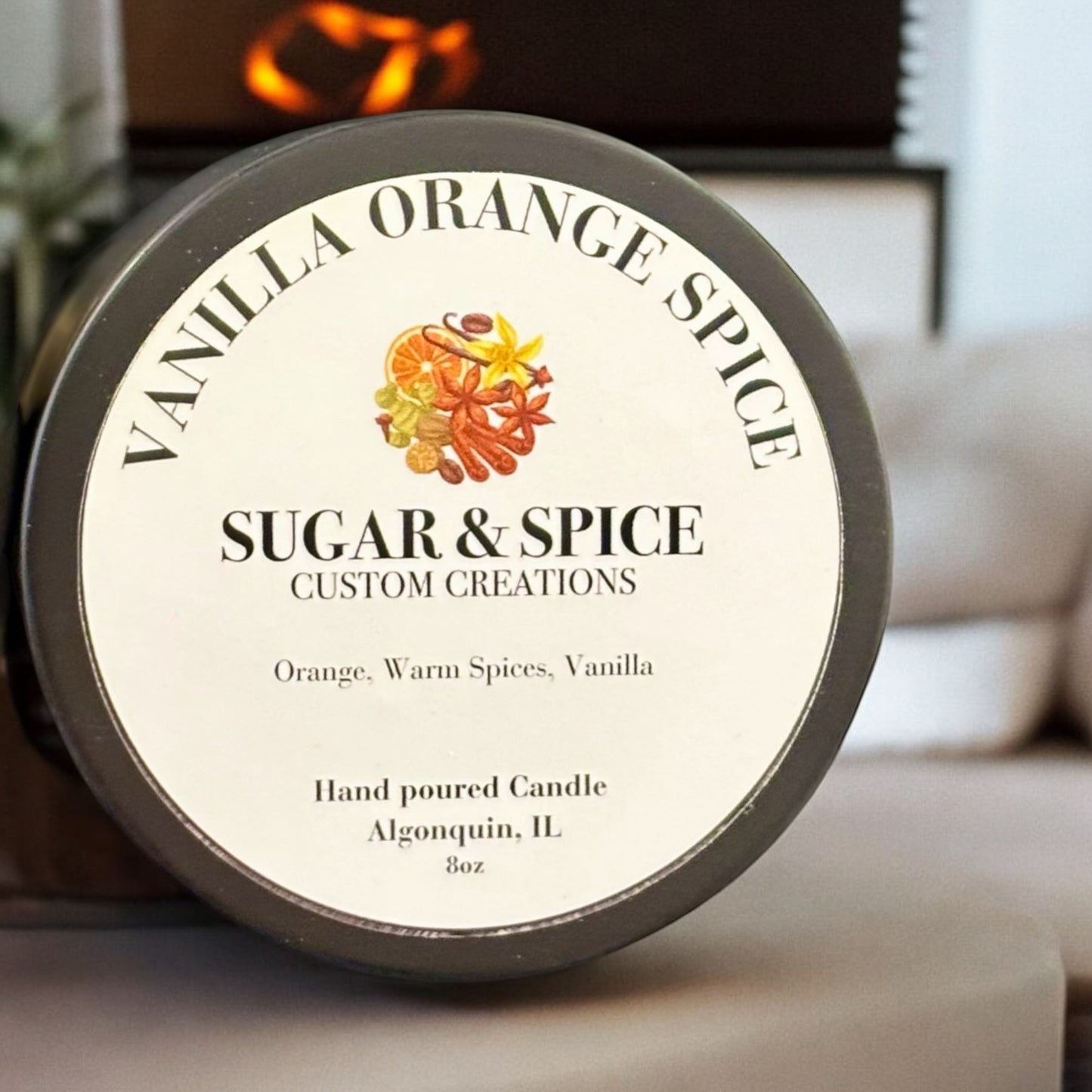 8 oz Black Candle Tin