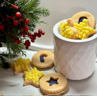 Christmas Blackberry Jam Linzer Cookie and Star Sugar Cookie