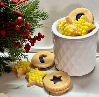 Christmas Blackberry Jam Linzer Cookie and Star Sugar Cookie