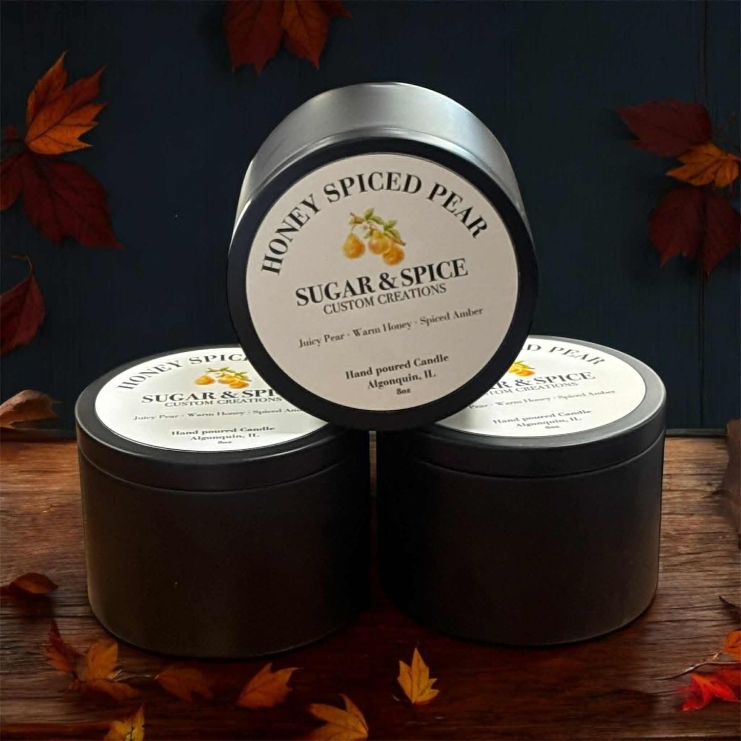 8 oz Black Candle Tin