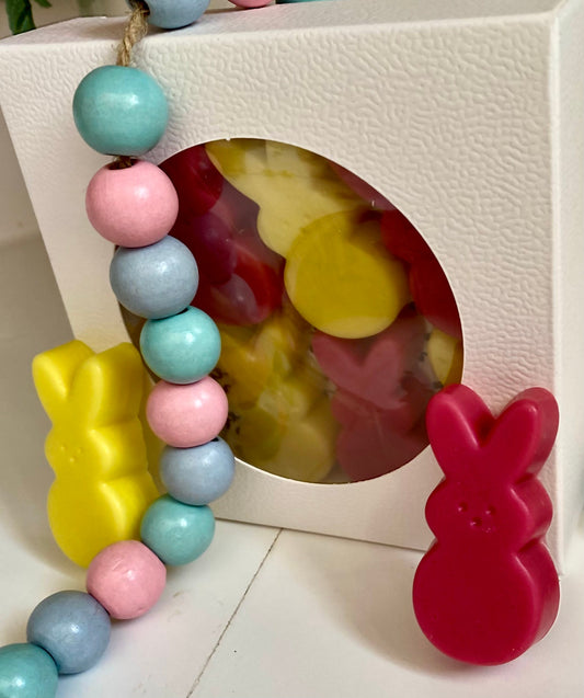 Marshmallow Bunny Wax Melts / Pink and Yellow Bunny Wax Melts